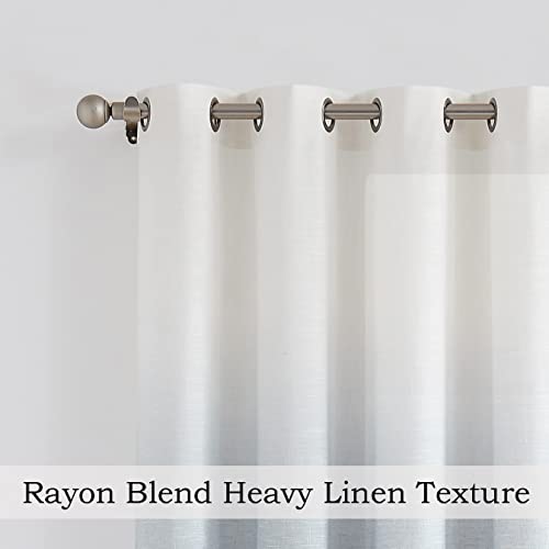 Central Park Ombre Semi Sheer Curtain, Cream White to Indigo, 40" Wx108 Lx2 - color: Indigo Blue, size: 40"W x 108"L (Pack of 2)