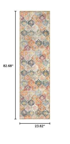 Lahome Moroccan Kitchen Runner for Hallways, 2x7 Runner Rug Non Slip - color: Burnt Orange/Teal Multi, size: 2' x 7' (Runner)