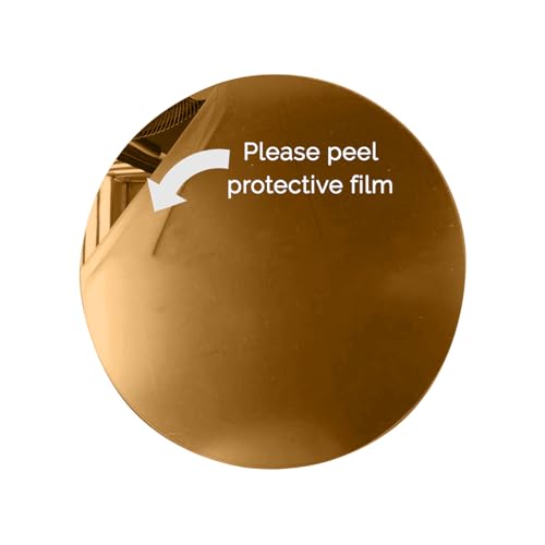 Marketing Holders Acrylic Mirror 10" Wide Round Gold .118" Thick No Adhesive Reflective Pieces Perfect for DIY Arts and Crafts School Projects Home or Office Decor Special Events - color: Gold, size: 10"L x 10"W