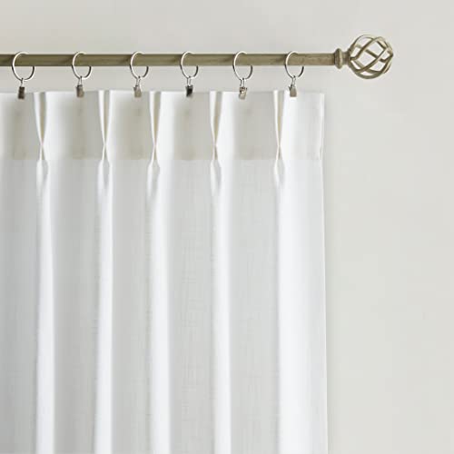 Vision Home White Pinch Pleated Semi Sheer Curtains 40Wx72Lx2 - color: White/Pinch, size: 40"W x 72"L (Pack of 2)