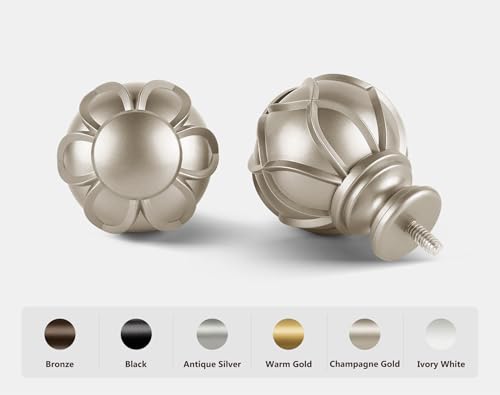 KAMANINA Double Curtain Rod 36 to 72 Inch, Adjustable Rods, Champagne Gold - color: Champagne Gold, size: 36-72"