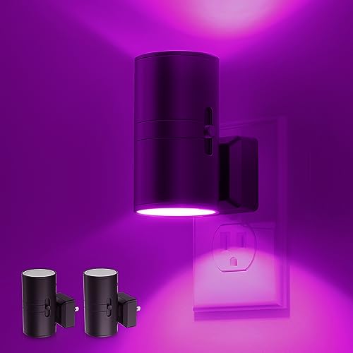 L LOHAS LED Purple Night Light, Purple Lights, Night Lights Plug into Wall - color: Purple, size: 2 Pack