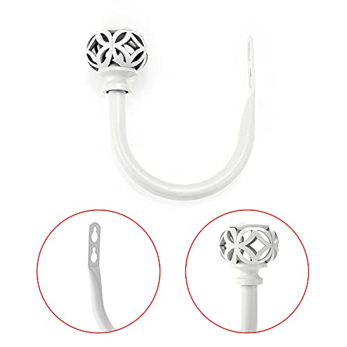 Sumnacon 2Pcs Aluminum Alloy Curtain Holdbacks - Wall Mounted Drapery Tiebacks with Screws, Decorative Curtain Holders for Bedroom Livingroom Bathroom Office Home Decor, White