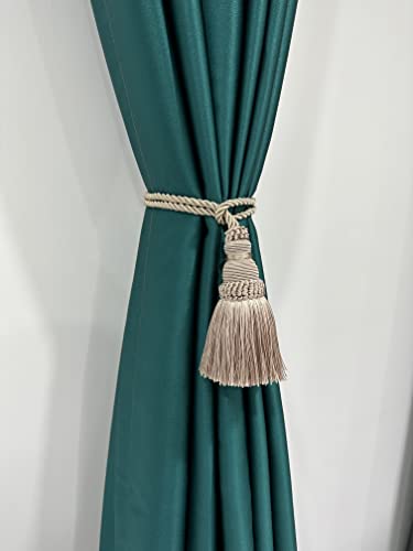 2 Pack Curtain Tie Backs Rope Tassels for Curtain Holdback - color: Khaki, size: 2p