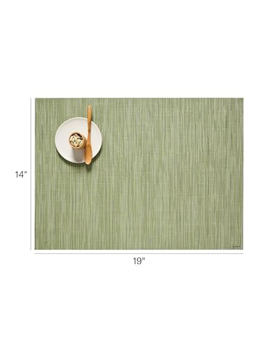 Chilewich Bamboo Placemats Set of 4, Woven Rectangle Placemats - color: Spring Green, size: 14"x19"