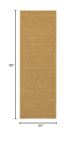 Ottomanson Door Mat Indoor Entryway Runner Rug – Non-Slip Durable Low-Pile Runner with Stain-Resistant Surface, 20" x 59", Beige - color: Beige