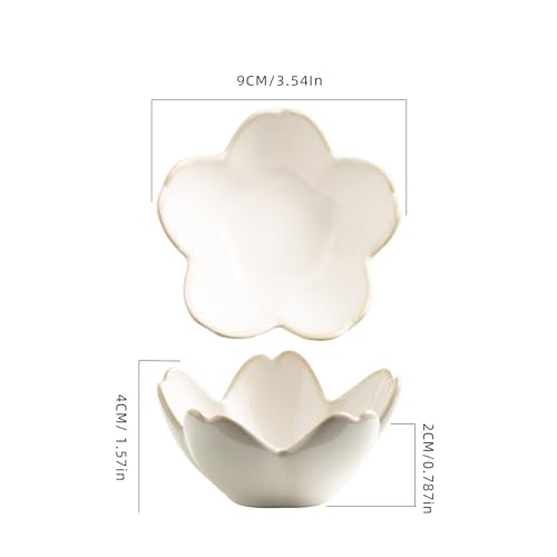 Ceramic Ring Holder Tray, Floral Trinket Bowl for Jewelry - color: white