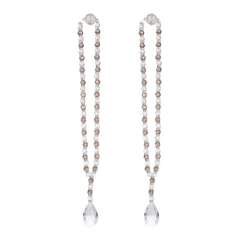 SUQ I OME Luxury Crystal Beaded Magnetic Curtain Tieback, Gray - color: Gray