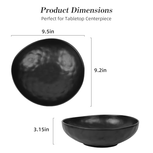 salomayes Wabi-Sabi Decorative Bowl, Matte Black Ceramic - color: Black