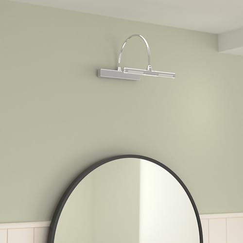 LUXSWAY Wireless Battery Operated Picture Light with Remote Control, Dimmable & Timer, 180° Adjustable Head for Wall Art, Canvas Paintings, Portrait Displays -Silver - color: C Silver, size: Battery-Dimmable-13 Inch