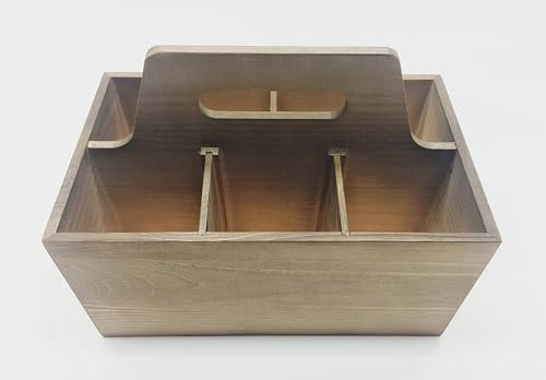 Stackable portable handheld storage box, suitable for storing school supplies, office supplies, handicrafts, or kitchen and bathroom items (rectangular wooden)