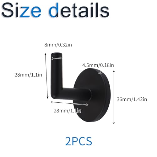 INCREWAY Curtain Holdbacks, 2PCS Self Adhesive Wall Mounted Drapery Tieback Holders Non-Trace Stick Metal Wall Hook Storage Holder Curtain Hooks Hanger for Home Decor, Black - color: Black, size: 2pcs