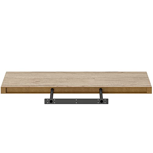 Ballucci Floating Shelf, 36" Wood Wall Shelf with Invisible Brackets for Bathroom, Living Room, Bedroom, Kitchen, Nursery, 8" Deep, Oak Finish - color: Natural Oak, size: 35.4 inches