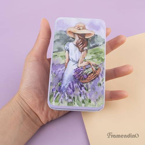 Framendino, 5 Pack Mini Tinplate Tin Boxes Lavender Trinket Jewelry Coin Containers for Jewelry Storage Case - color: Lavender 2