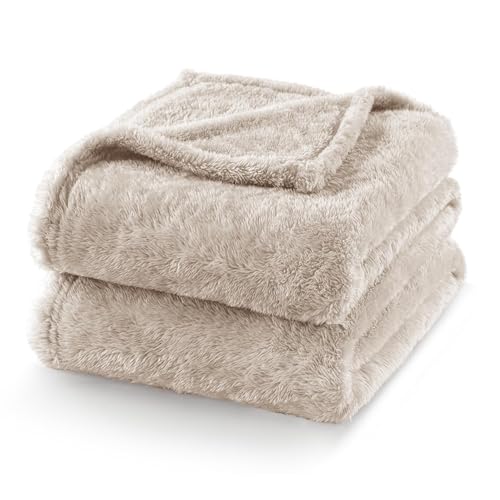 Exclusivo Mezcla Fuzzy Plush Fleece Bed Blanket King Size, Camel - color: Camel, size: 104x90 IN