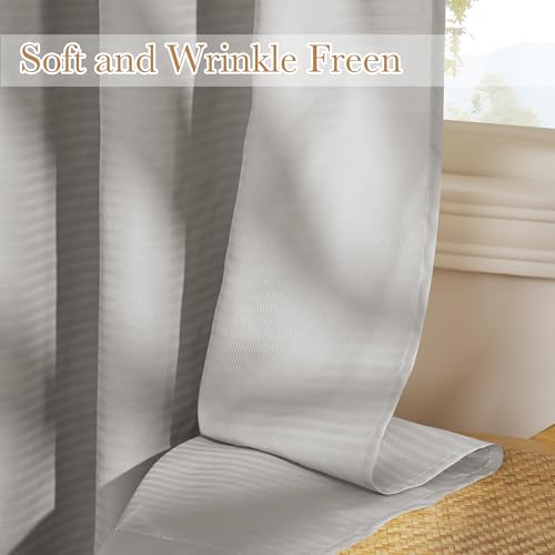 NICETOWN Semi Sheer Curtains 84 Inch Length 2 Panels Set for Living Room - color: Silver Grey, size: 52"W x 84"L (Pack of 2)