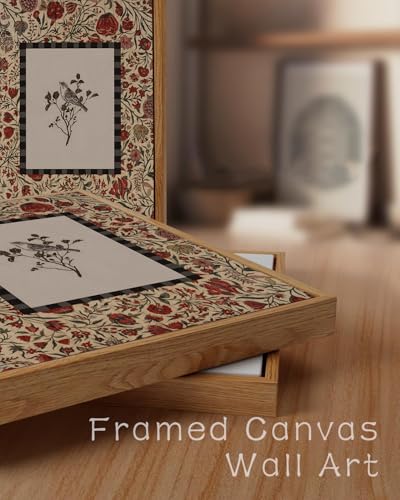 ZZLWBKGL Vintage Botanical Bird Framed Wall Art Cottage Core Wall Decor - color: Botanical Bird, size: 10"L x 8"W