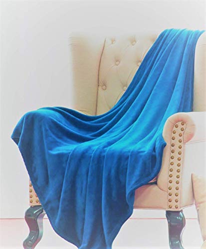 DiamondHome Super Soft Warm Light Weight Fleece Throw Blanket for Couch/Sofa/Bed/Chair in Living Room & Bed Room, 50" x 60" (Royal Blue) - color: Royal Blue