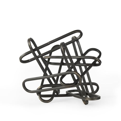 HomeRoots 8" Black Metal Abstract Tabletop Sculpture