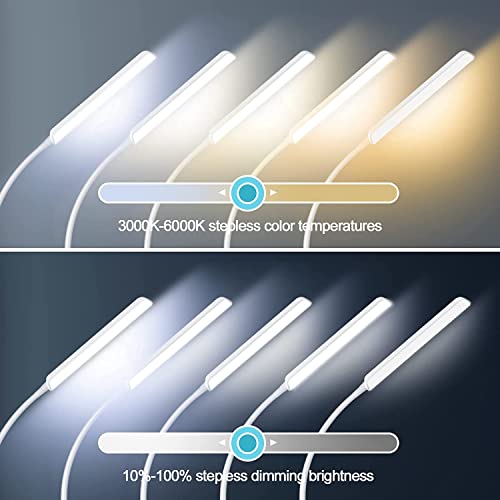 Dimunt LED Floor Lamp, Stepless Adjustable 3000K-6000K Colors, White - color: White