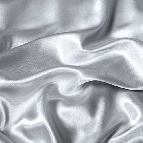 Vonty Silver Grey Satin Throw Blanket 60x80In, Cooling Silky Wrinkle-Free - color: Silver Grey, size: 60" x 80"