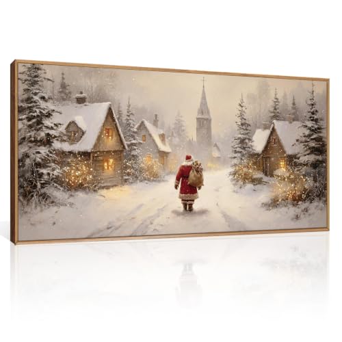 Large Christmas Santa Claus Framed Canvas Wall Art Set-40"x20"x1 - color: Christmas Santa Claus Wall Art, size: 40"L x 20"W