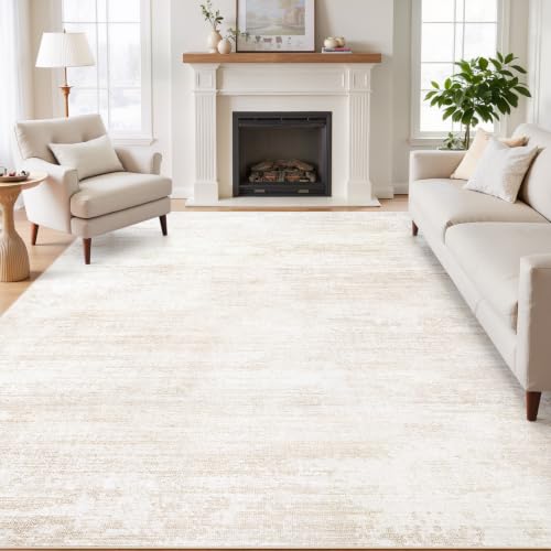 Tosuoka Washable Rug 6x9 Area Rugs for Living Room, Beige Neutral Abstract - color: Beige/Cream, size: 6' x 9' (Rectangular)