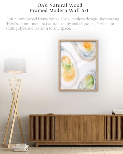 iHery 12x16in Green Oyster Framed Coastal Wall Art, Acrylic Front - color: OAK Framed Color Oyster, size: 16"L x 12"W