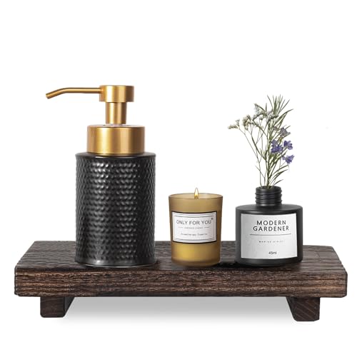 Wood Bathroom Tray Farmhouse Decor Kitchen Soap Holder, 11.8"x7" Dark Brown - color: Dark Brown, size: 11.8" x 7" x 1.6"
