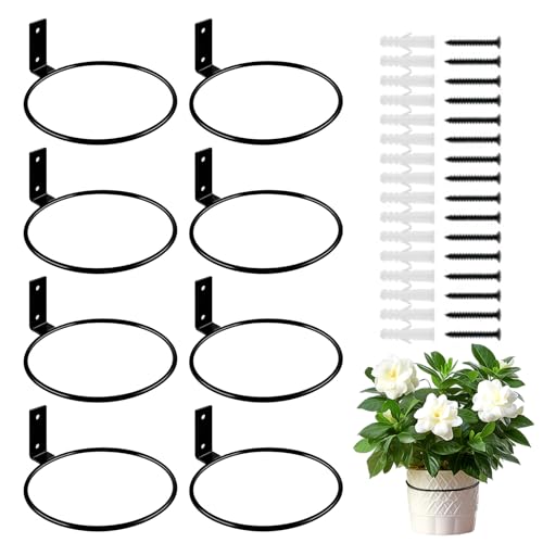 8 Pack 6 Inch Wall Mounted Plant Holder, Flower Pot Holder Ring - size: 6inch