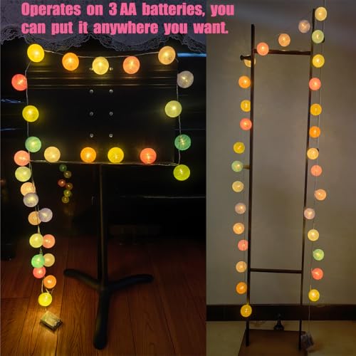 Gardeningwill 3M/10Ft 30 Mixed Color Ball LED Xmas Wedding Battery Operated String Fairy Light - color: Mixed Color