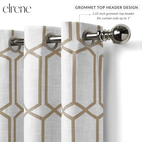 Threadmade Kaiden Geometric Room Darkening Window Curtain, Taupe - 52" W x 95" L - color: Taupe, size: 52"W x 95"L (Pack of 1)