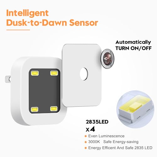Sujeet Night Light, Night Lights Plug into Wall 8-Pack, Nightlight Plug in Night Light, Dusk to Dawn Night Lamp Led (Warm White) - color: Warm White