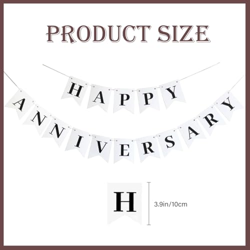 Happy Anniversary Banner - White Wedding Party Decorations Birthday Party Supplies