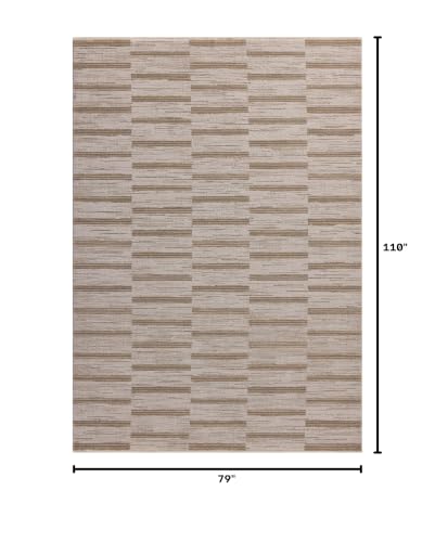 Loloi Amber Lewis Cali Ivory/Tobacco 6'-7" x 9'-2" Area Rug - color: Ivory / Tobacco, size: 6'7" x 9'2" (Rectangular)