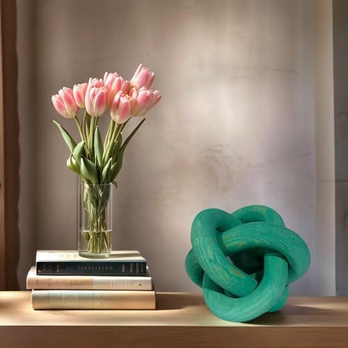 Wood Knot Decor -Coffee Table Decor,Green Decor Shelf Decor - color: Green