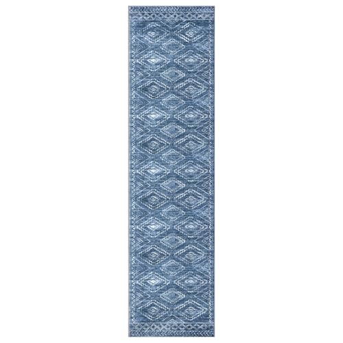 KILOCOCO Washable Runner Rug 2.6x12 ft Runner for Hallway, Stonewashed Blue - color: Stonewashed Blue, size: 2'7" x 12' (Runner)