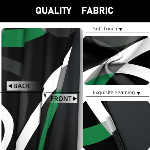 weesire Black and Green Blackout Curtains, 52 x 96 Inch, Grommet, 2 Panels - color: P1-green, size: 52"W x 96"L (Pack of 2)