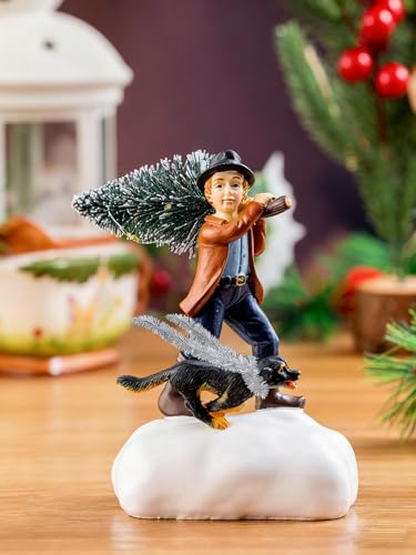 Christmas Village Decoration for Little boy and Dog,Battery Powered Luminous LED, Suitable for Home Decoration During Christmas, Holidays, Parties, and New Year.