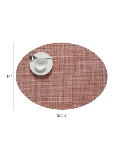 Chilewich Mini Basketweave Placemats, Woven Oval Placemats Set of 4 - color: Cinnamon, size: 14"x19.25"
