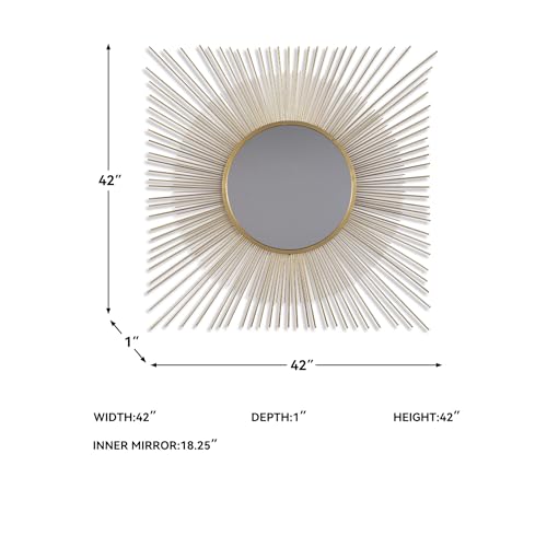 Signature Design by Ashley Accent Mirror, 42-in Gold Sunburst, Elspeth