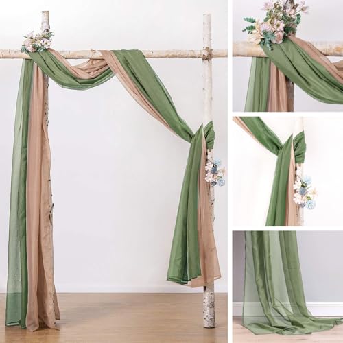 MIULEE Spring Extra Long Sheer Scarf Valance 37"x216" Sage Green One Panel - color: Sage Green, size: 37"W x 216"L (Pack of 1)