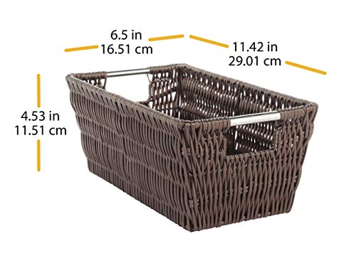 Whitmor Rattique Small Shelf Tote (6500-2712-JAVA) (Pack of 2) - color: Java, size: Small (Pack of 2)