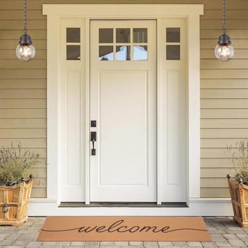 Foxtell Long Doormat 60'' x 16'' Extra Large Mat Non Slip Large Outdoor Door Mat for Front Door Welcome Long Outdoor Rug for Outdoor Inside Welcome Summer Outside Home Entrance - color: Welcome