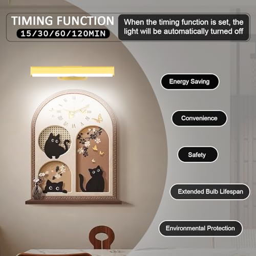 EUIOKUN LED Picture Light Battery Operated Wall Sconces for Wall Decor 2Pcs - size: 2Pack Gold