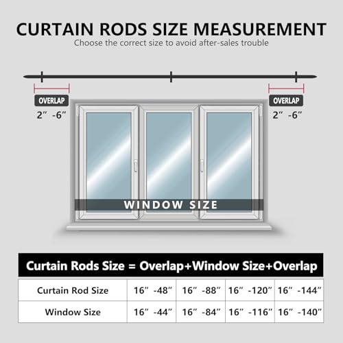 Modern Adjustable Curtain Rod Set 16 to 120 Inches, Sleek Window Rod for Bedroom, Living Room, White - color: WHITE, size: 16" to 120"