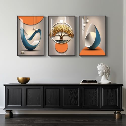 Large Framed Modern Luxury Wall Art for Living Room, 3 Piece 24x36 In - color: Bright, size: 24" W x 36" H x 3 pieces
