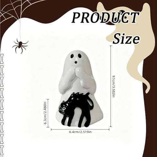 Halloween Ghost Figurine Cute Cat Spooky Resin Statue 1 PCS - color: Styl 21