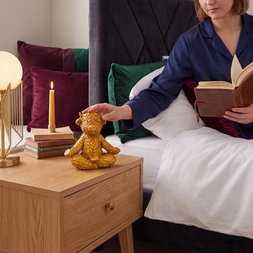 ReliThick Meditation Yoga Figurine 4.9" Highland Cow Meditating Yoga Statue