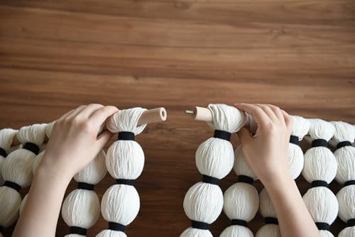Macrame Wall Hanging Sphericity Textile Fiber Yarn Art Handmade 27"W*31"L - color: Beige Medium